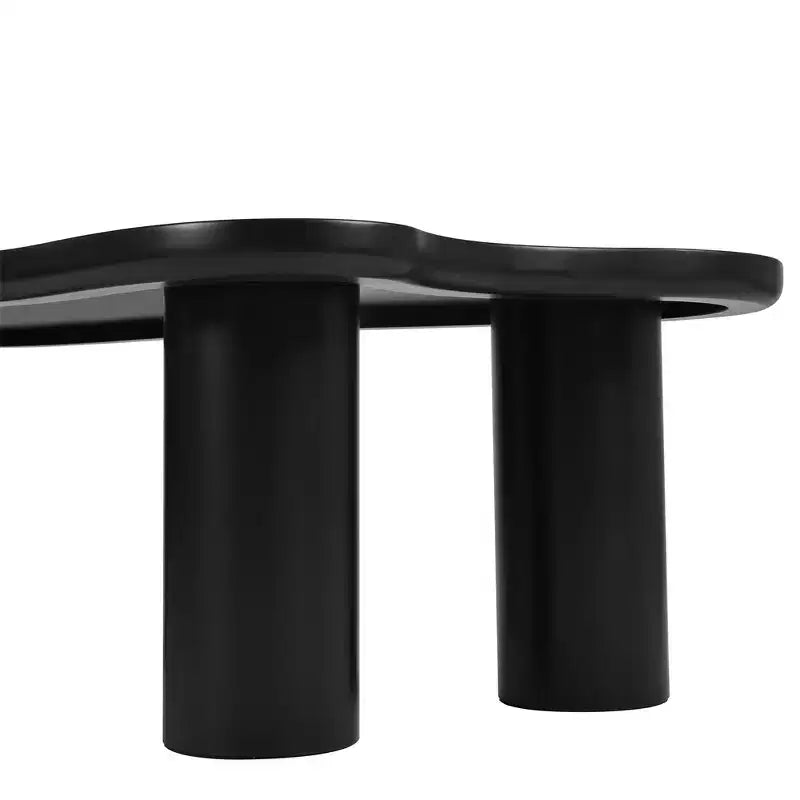 Cloud Shape Coffee Table for Living Room, Cute Accent Table with 3 Legs, Round Corner Irregular Side Table for Small Spaces, Easy to Assemble
