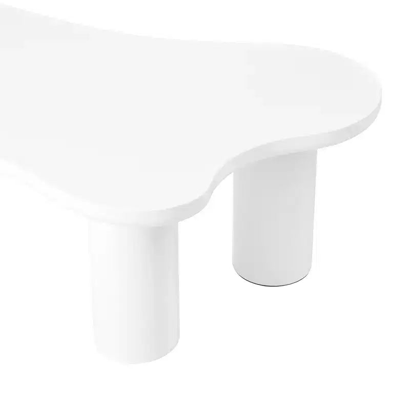 Cloud Shape Coffee Table for Living Room, Cute Accent Table with 3 Legs, Round Corner Irregular Side Table for Small Spaces, Easy to Assemble