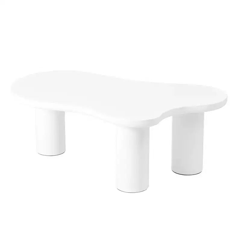 Cloud Shape Coffee Table for Living Room, Cute Accent Table with 3 Legs, Round Corner Irregular Side Table for Small Spaces, Easy to Assemble