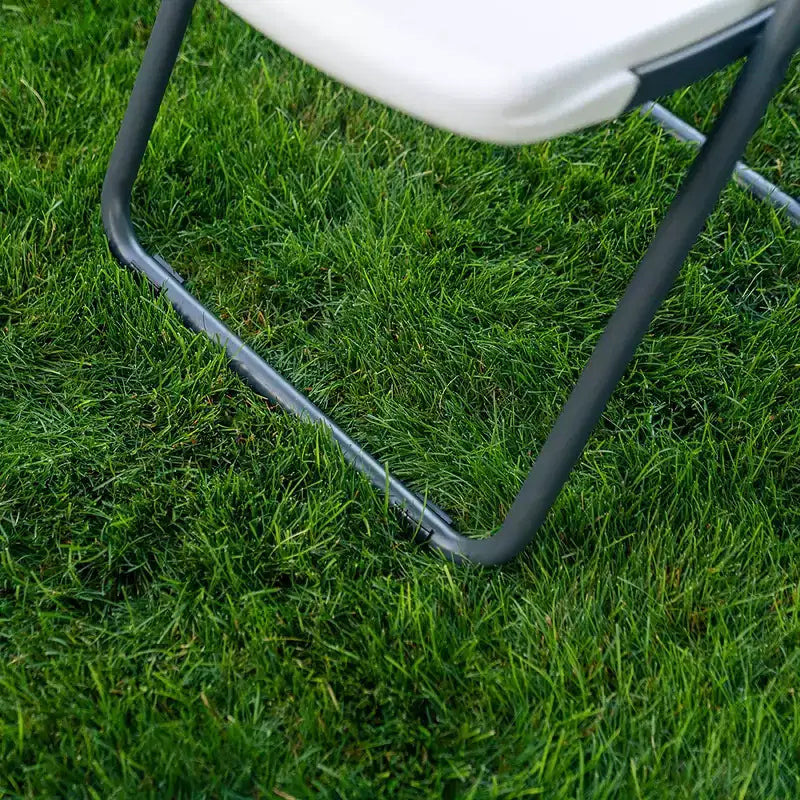Lifetime Light Commercial Loop Leg Folding Chair, 4 -Pack, White (80155)