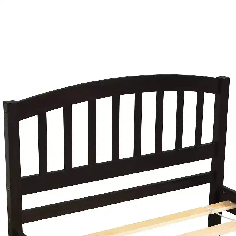 Twin size Platform Bed Wood Bed Frame with Trundle Espresso