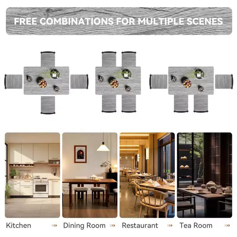 Dyonery Dining Table Set for 4, 5-Piece Rectangular Kitchen Table Chair Set for Small Space,Dinette,Apartment