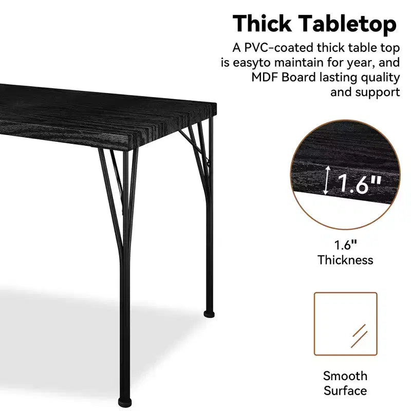 Dyonery Dining Table Set for 4, 5-Piece Rectangular Kitchen Table Chair Set for Small Space,Dinette,Apartment
