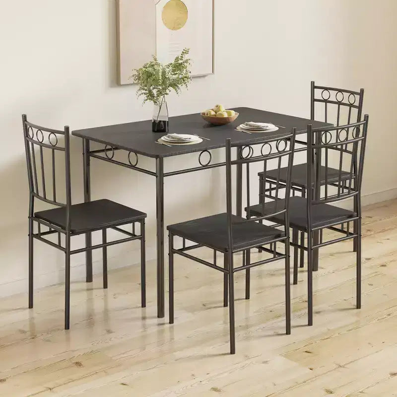 Dyonery Dining Table Set for 4, 5-Piece Rectangular Kitchen Table Chair Set for Small Space,Dinette,Apartment
