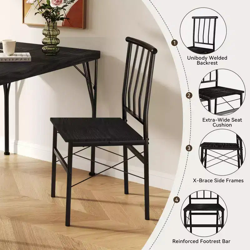 Dyonery Dining Table Set for 4, 5-Piece Rectangular Kitchen Table Chair Set for Small Space,Dinette,Apartment
