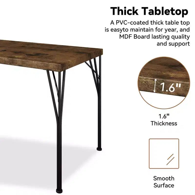 Dyonery Dining Table Set for 4, 5-Piece Rectangular Kitchen Table Chair Set for Small Space,Dinette,Apartment