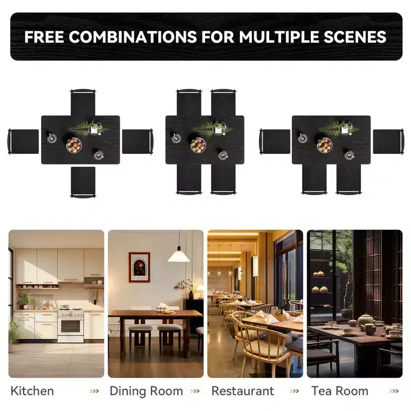 Dyonery Dining Table Set for 4, 5-Piece Rectangular Kitchen Table Chair Set for Small Space,Dinette,Apartment