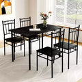 Dyonery Dining Table Set for 4, 5-Piece Rectangular Kitchen Table Chair Set for Small Space,Dinette,Apartment