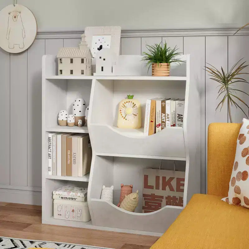 Kids Bookshelf and Toy Storage, 3 Tier Toy Storage Organizer, 5 Cube Storage Cabinet, Toddler Bookshelf