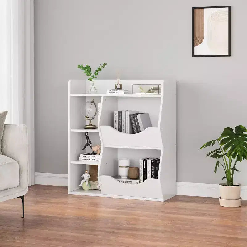 Kids Bookshelf and Toy Storage, 3 Tier Toy Storage Organizer, 5 Cube Storage Cabinet, Toddler Bookshelf