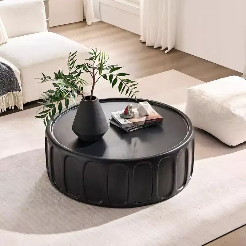 Okak Modern Wave-Edge Coffee Side Table Set of 2, Fiberglass & No Assembly End Tables, Apartment Size for Living Room & Bedroom