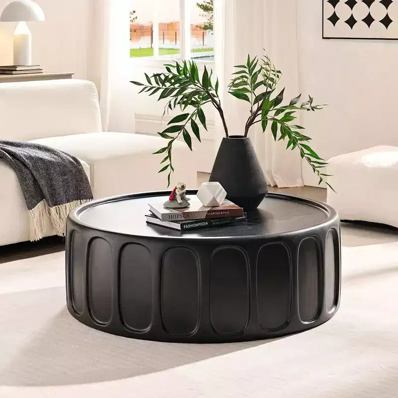 Okak Modern Wave-Edge Coffee Side Table Set of 2, Fiberglass & No Assembly End Tables, Apartment Size for Living Room & Bedroom