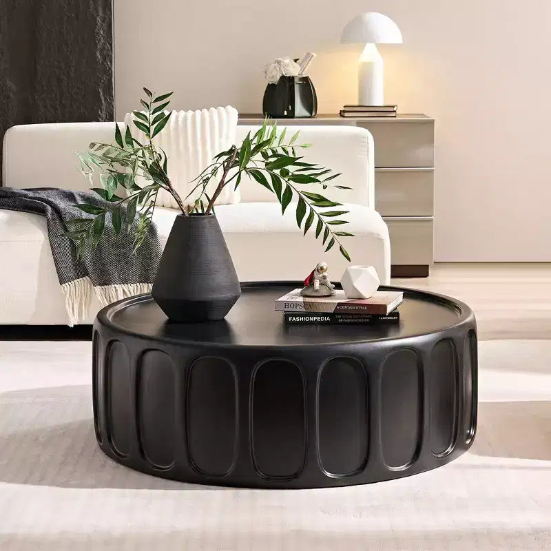Okak Modern Wave-Edge Coffee Side Table Set of 2, Fiberglass & No Assembly End Tables, Apartment Size for Living Room & Bedroom