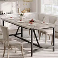 71-Inch Rectangular Dining Table for 8, Large Industrial Wood Kitchen Table with Durable Metal Frame, Perfect for Big Families