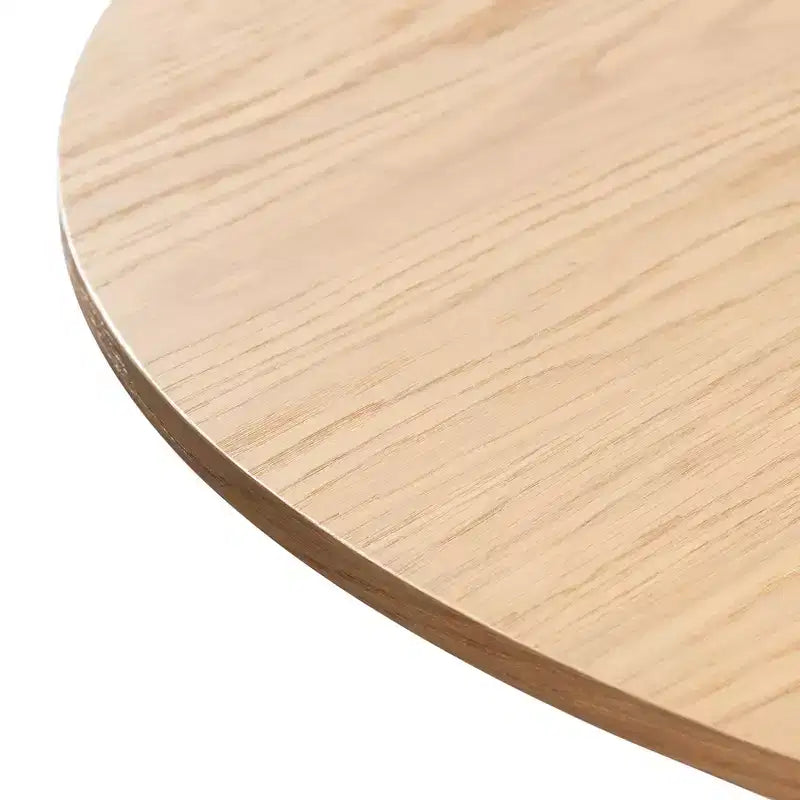 PexFix 46 x 46 Farmhouse Kitchen Dining Room Table Furniture Round Oak Kitchen Table with Rattan Woven Legs for Kitchen Bar Living Room