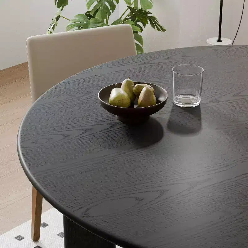 PexFix 42 Black Solid Wood Farmhouse Dining Table Round Wood Top for Modern Dining Rooms & Family Gatherings
