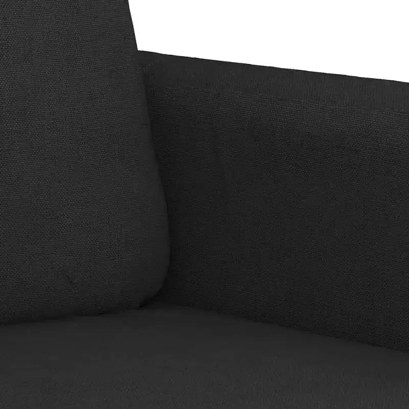 vidaXL 2-Piece Sofa Set with Cushions in Black Fabric - Durable and Comfortable Seating for Indoor/Outdoor Use with Plywood and Metal Frame