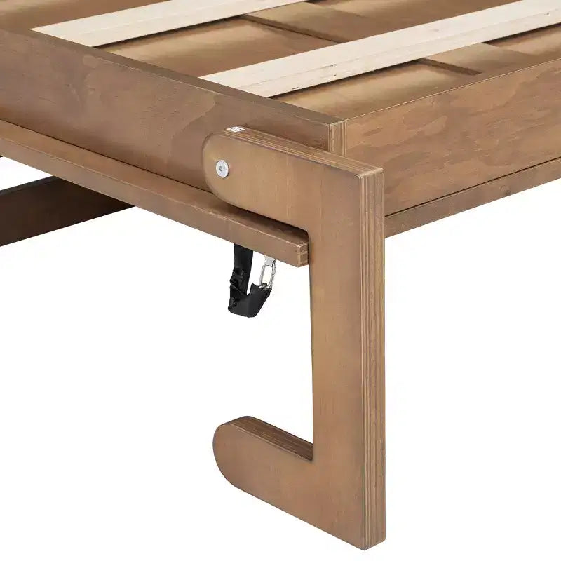 Whisen Wood Twin Size Murphy Bed with Charging Station and a Drawer