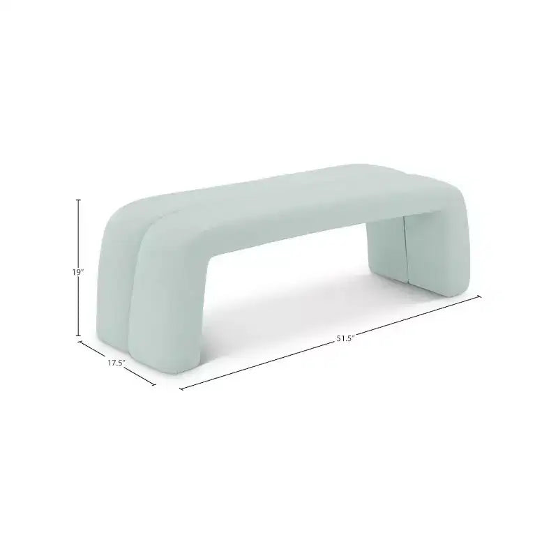 Meridian Furniture,Arc Mint Vegan Leather Bench