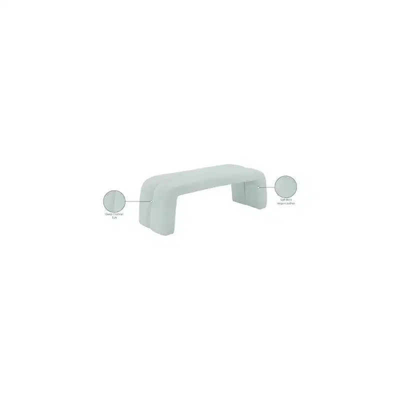 Meridian Furniture,Arc Mint Vegan Leather Bench
