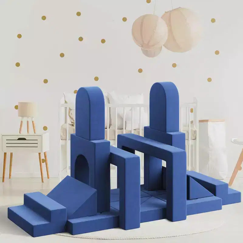 22PCS Modular Play Couch, Climbing and Crawl Foam Play Set Washable Velvet Sectional Sofa, Convertible Foam Climbing Sofa, Foam Floor Chair