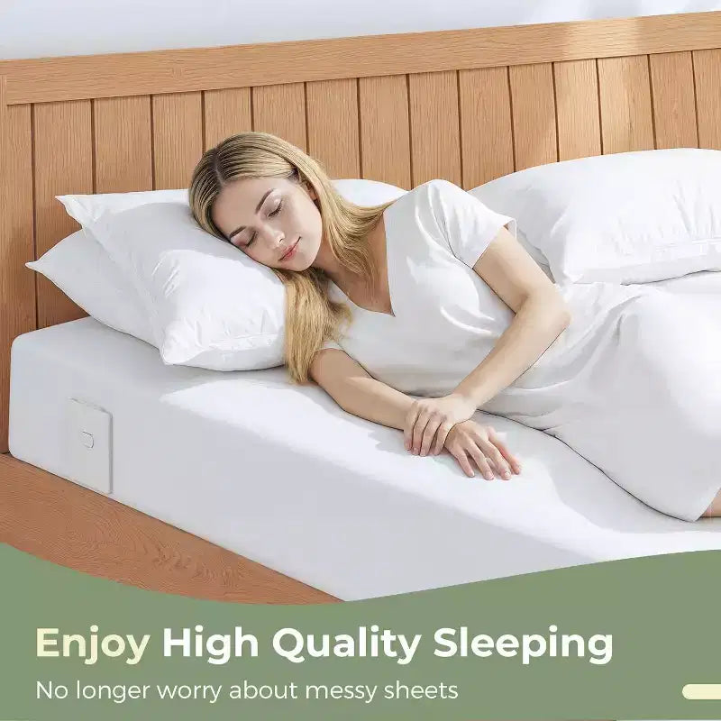 Faunna Bed Lock Sheet Holders, Upgrade Straps Keep Sheets Firm & Tight, Fitted Sheet Clips for Corners, Easy One-Time Installation, White