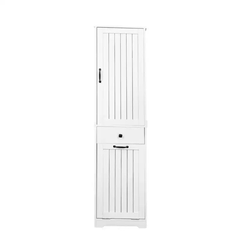 CLIHOME Bathroom Storage Cabinet Laundry Cabinet with 1 Storage Cabinet and 1 Drawer, White
