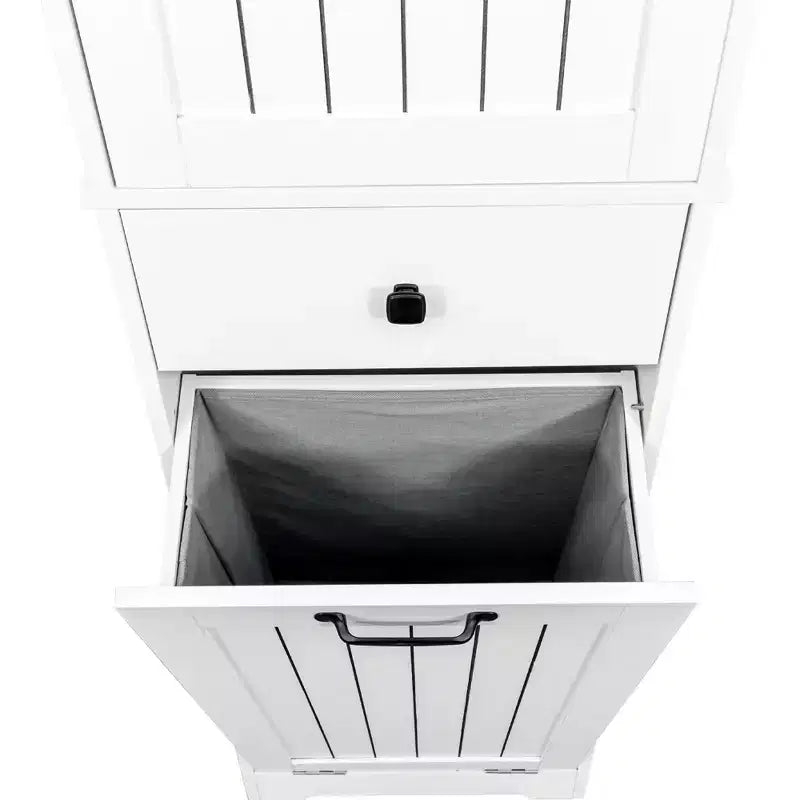 CLIHOME Bathroom Storage Cabinet Laundry Cabinet with 1 Storage Cabinet and 1 Drawer, White