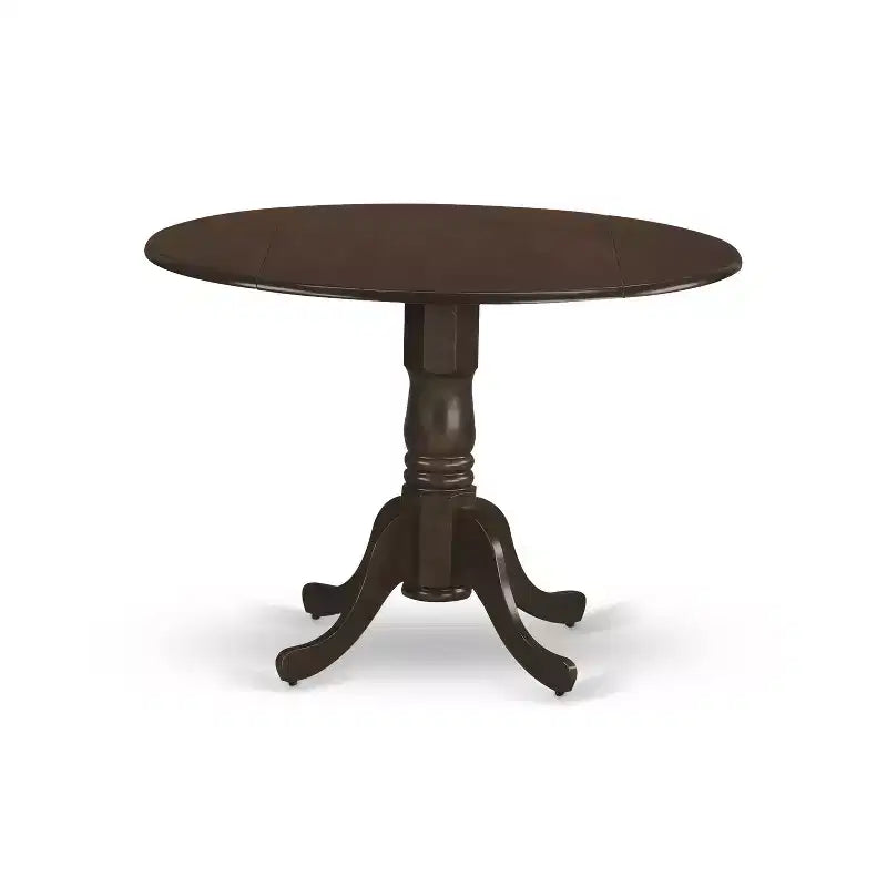 HomeStock Belmont 3 Piece, Pedestal Table Base, Round Dining set, with Armless Chair, Espresso