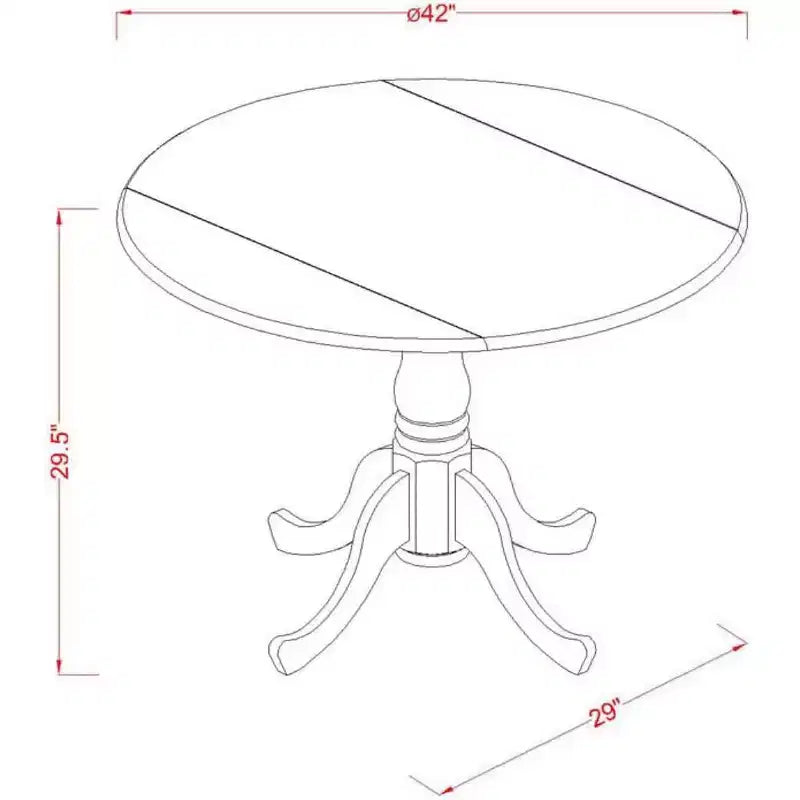 HomeStock Belmont 3 Piece, Pedestal Table Base, Round Dining set, with Armless Chair, Espresso