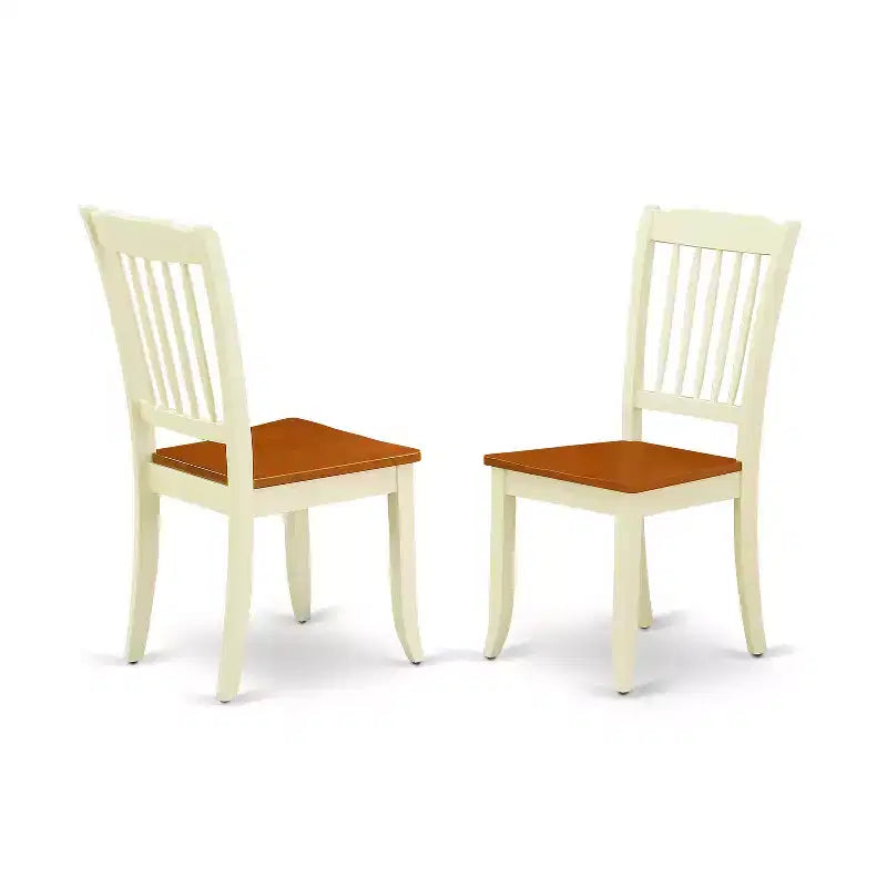 HomeStock Belmont 5PC Round 42 inch Table and 4 vertical slatted Chairs