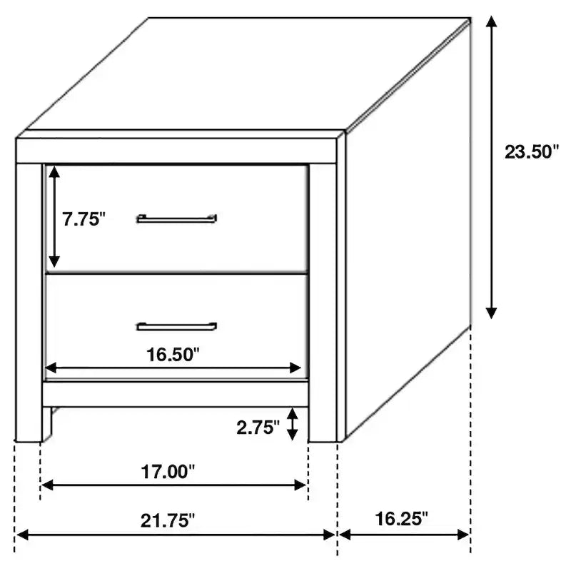 Coaster,Brantford 2-drawer Nightstand