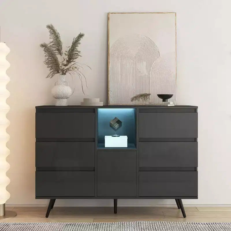 Acekool Modern Storage Cabinet, Entryway Sideboard with Drawer & Shelves, Space-Saving Accent Buffet for Hallway, Kitchen, Living Room