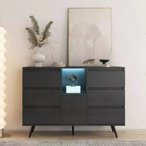 Acekool Modern Storage Cabinet, Entryway Sideboard with Drawer & Shelves, Space-Saving Accent Buffet for Hallway, Kitchen, Living Room