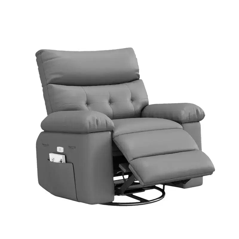 Oversized Recliner Chair,Manual Recliner Chair with 1.5X Sponge Filling and Side Pocket,Easy Recline System,Faux Leather Adult Reclining Sofa Chair