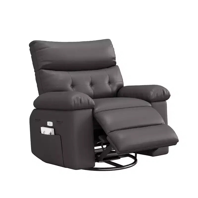 Oversized Recliner Chair,Manual Recliner Chair with 1.5X Sponge Filling and Side Pocket,Easy Recline System,Faux Leather Adult Reclining Sofa Chair
