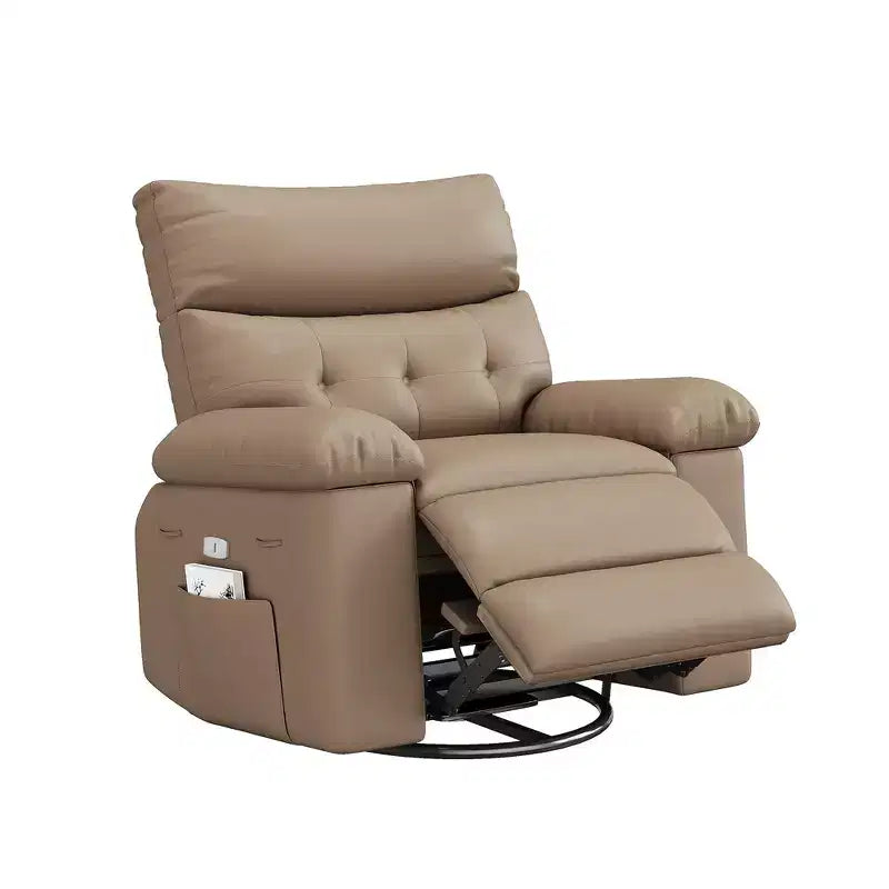 Oversized Recliner Chair,Manual Recliner Chair with 1.5X Sponge Filling and Side Pocket,Easy Recline System,Faux Leather Adult Reclining Sofa Chair
