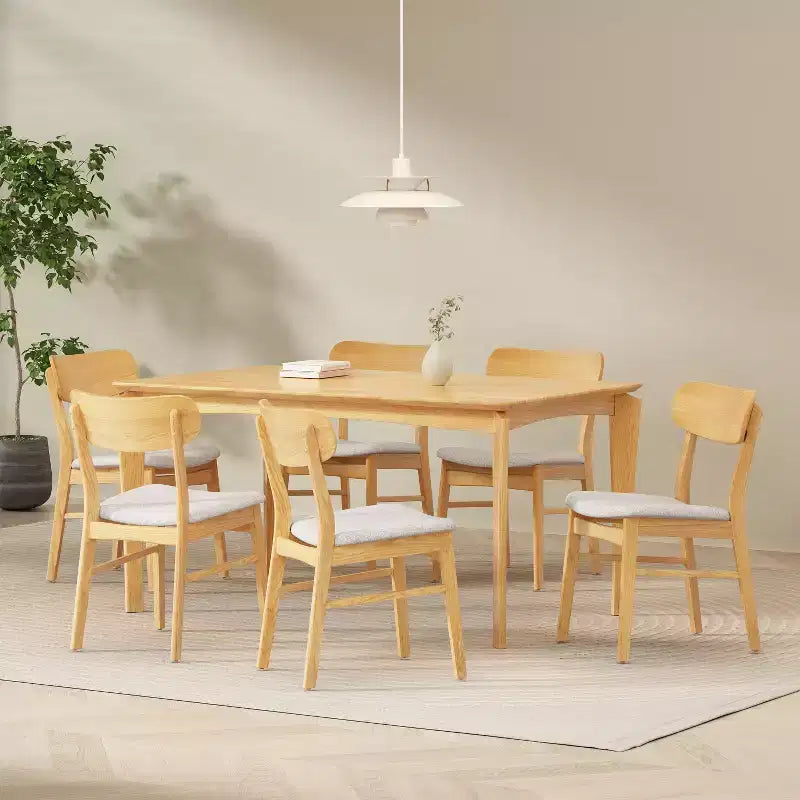 Christopher Knight Home Ballantrae Wood and Fabric 7 Piece Dining Set