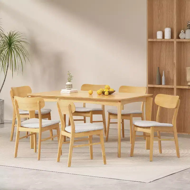 Christopher Knight Home Ballantrae Wood and Fabric 7 Piece Dining Set