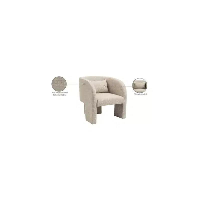 Meridian Furniture,Sawyer Weaved Polyester Fabric Accent Chair
