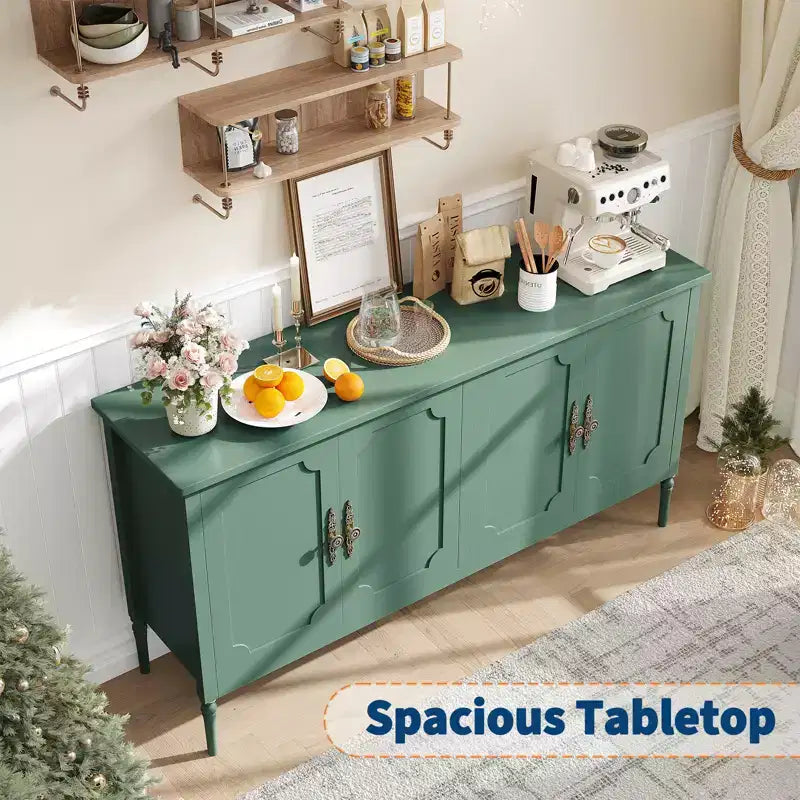 59 Inch Wide Buffet Cabinet with Storage Function, Kitchen Storage Cabinet, Wooden Console Table, Coffee Bar Decorative Cabinet for Dining Room