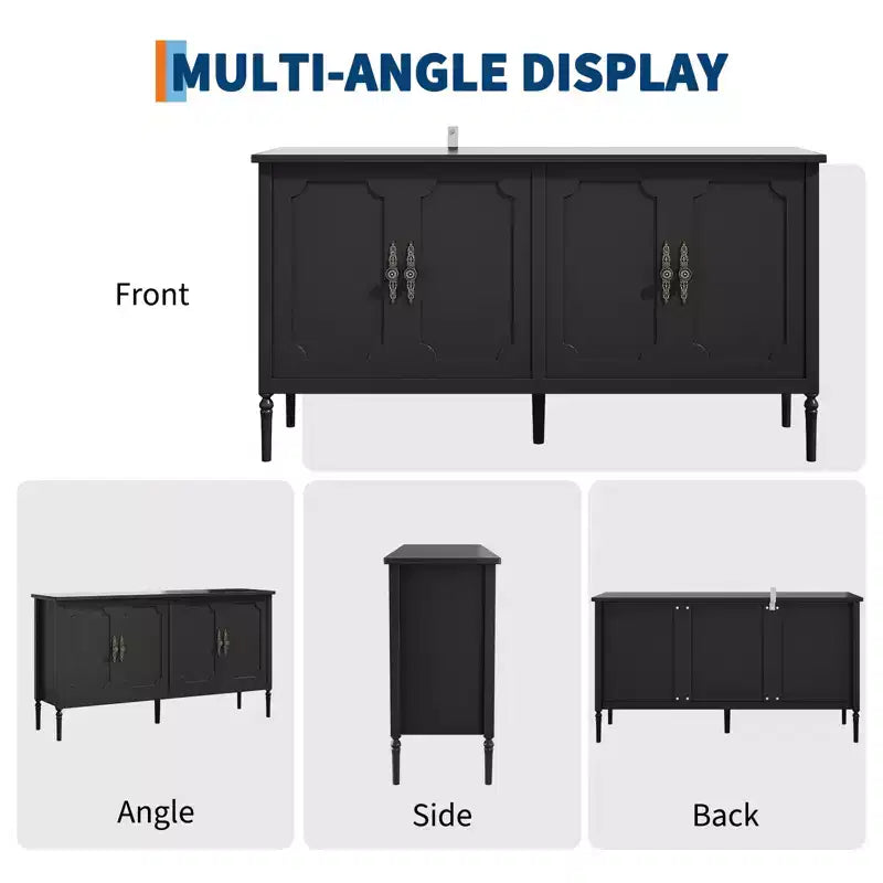 59 Inch Wide Buffet Cabinet with Storage Function, Kitchen Storage Cabinet, Wooden Console Table, Coffee Bar Decorative Cabinet for Dining Room