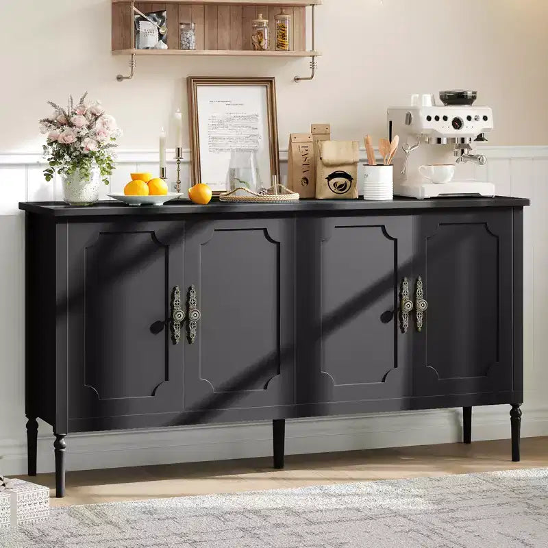 59 Inch Wide Buffet Cabinet with Storage Function, Kitchen Storage Cabinet, Wooden Console Table, Coffee Bar Decorative Cabinet for Dining Room
