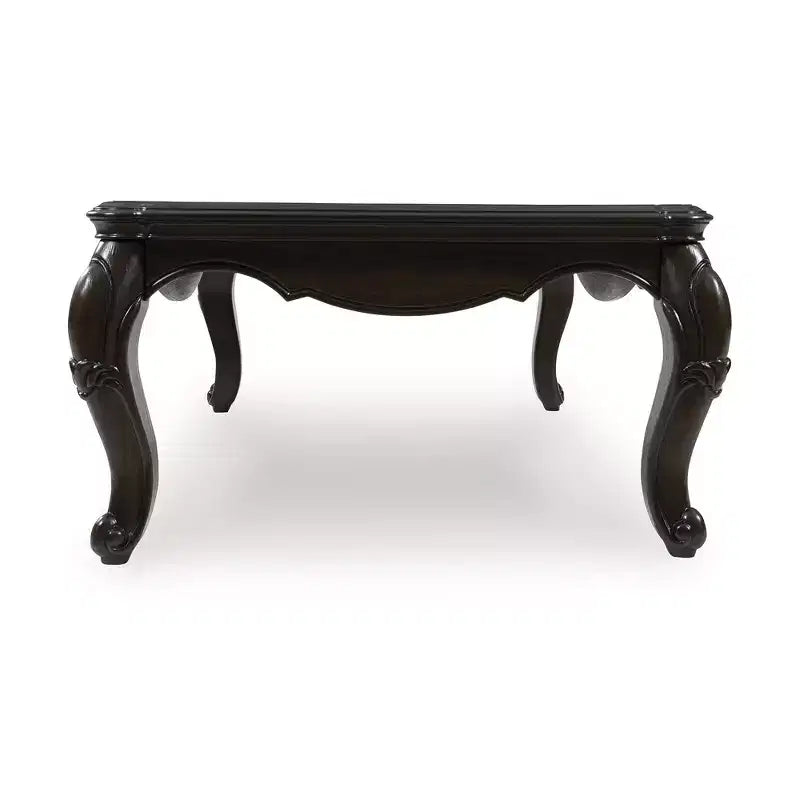 Signature Design by Ashley Maylee Coffee Table with Dark Brown Finish and Cabriole Legs