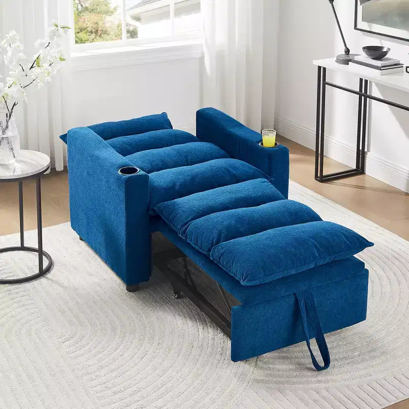 GDFStudio Clermont 3-in-1 Convertible Velvet Sofa Chair with Adjustable Backrest