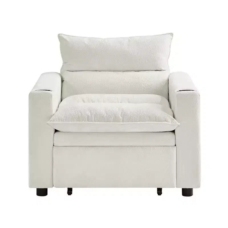 GDFStudio Clermont 3-in-1 Convertible Velvet Sofa Chair with Adjustable Backrest