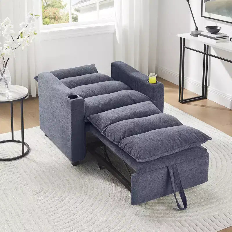 GDFStudio Clermont 3-in-1 Convertible Velvet Sofa Chair with Adjustable Backrest