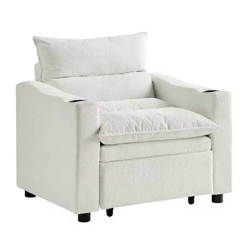 GDFStudio Clermont 3-in-1 Convertible Velvet Sofa Chair with Adjustable Backrest