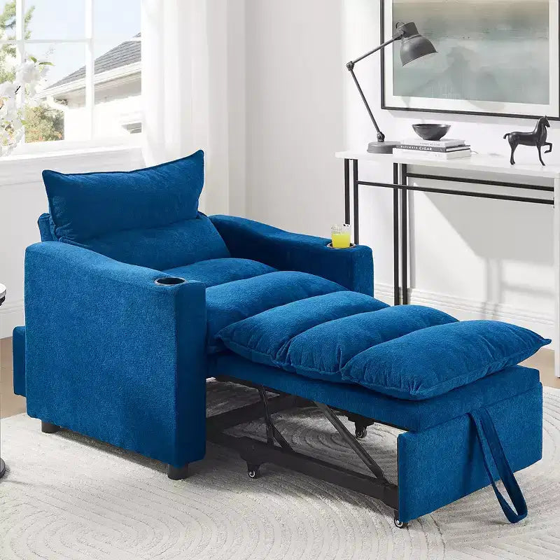 GDFStudio Clermont 3-in-1 Convertible Velvet Sofa Chair with Adjustable Backrest