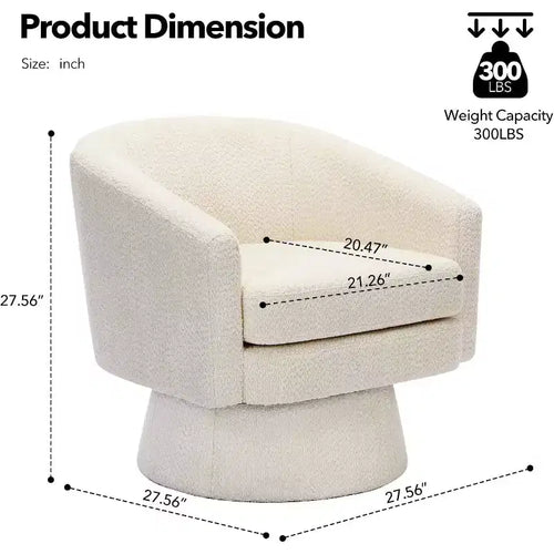 360Modern Swivel Accent Sofa Chair,Cozy Round Chenille Fabricm,Round Armchair Single Sofa with Arms, for Living Room